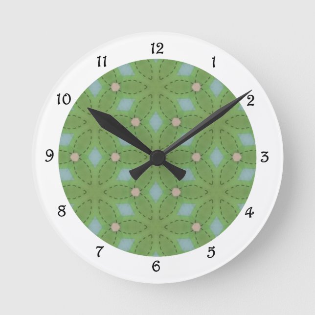 Horloge Motif verte et bleue (Recto)