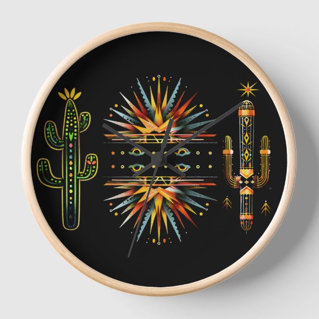 Horloge Motif vive Cactus Sud-Ouest (Recto)