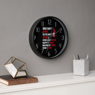 Horloge Motifs de vin amusants