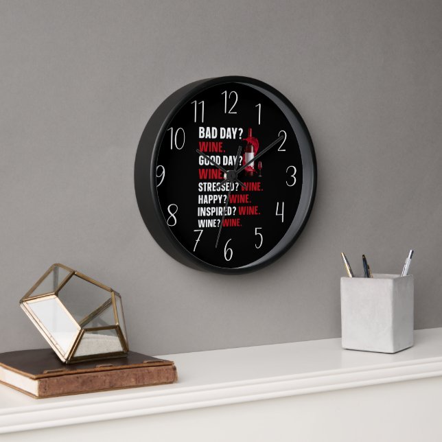 Horloge Motifs de vin amusants (Bureau)