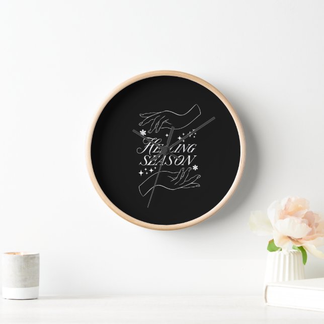 Horloge motivationnelle noire| Horloge murale Main (Maison)