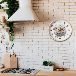 Horloge Moutons à l'aquarelle mignons, mur en bois personn