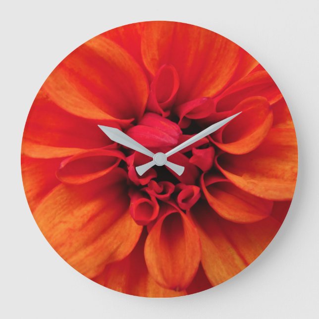 Horloge Mur Acrylique Dahlia Orange (Recto)