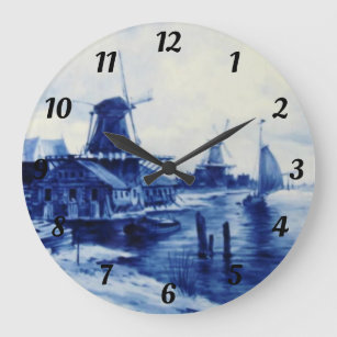 Horloge Mur Acrylique De Style Delft