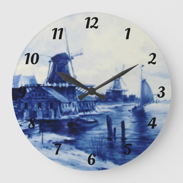 Horloge Mur Acrylique De Style Delft (Front)