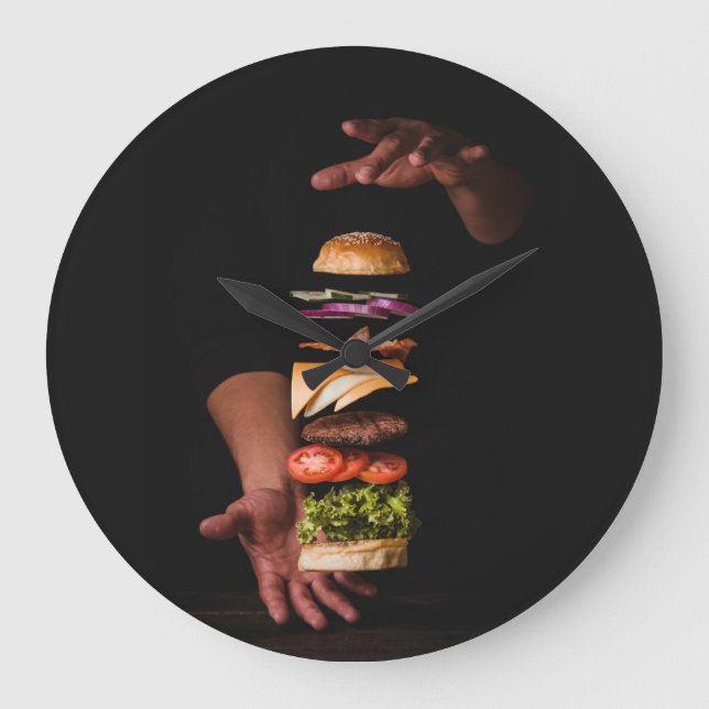 Horloge Mur Acrylique Hamburger Gourmet (Recto)
