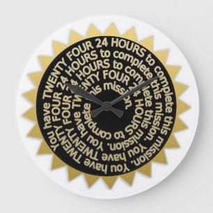 Horloge Mur Acrylique Or Noir 24 Heures