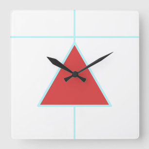 Horloge Mur Acrylique Triangle Rouge