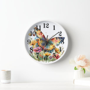 Horloge Mur de Papillon