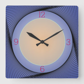 Horloge murale à bordure bleue artistique avec cen