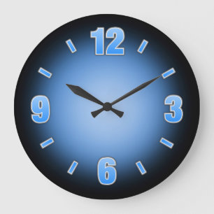 Horloge murale à chiffres bleus grands et lisibles