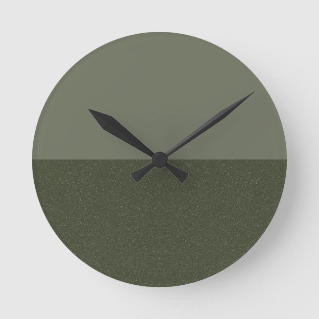 Horloge murale à deux tons vert mousse - Minimalis (Recto)