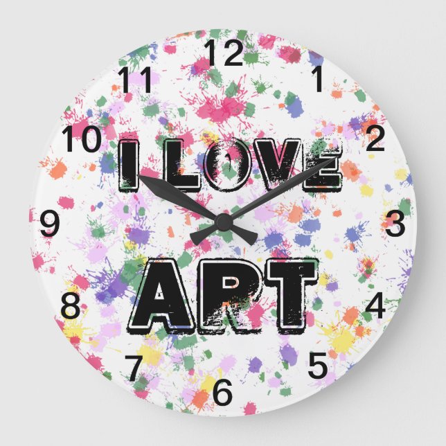 Horloge murale à éclaboussures de peinture d'amour (Recto)