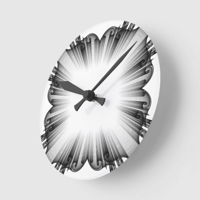 Horloge murale à éclat fractal moderne - Mono abst (Angle)