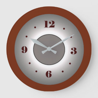 Horloge murale à effet gris/rouge profond de l'atm