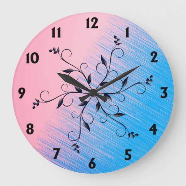 Horloge murale à horizon bleu sur rose (Recto)