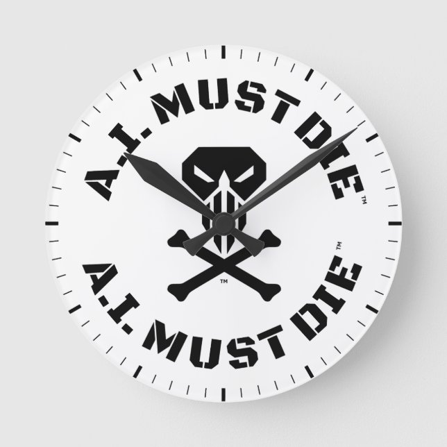 Horloge murale A.I. Must Die™ Logo (Police militai (Recto)