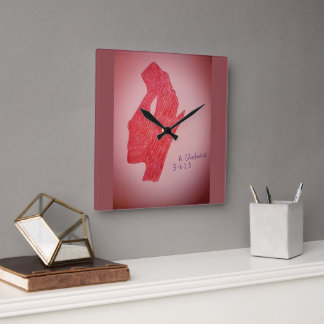 Horloge murale à image statique rouge