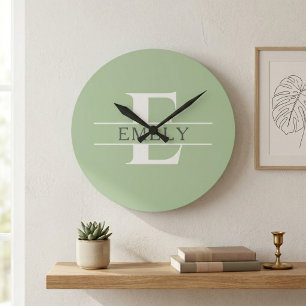 Horloge murale à initiales personnalisées, Horloge
