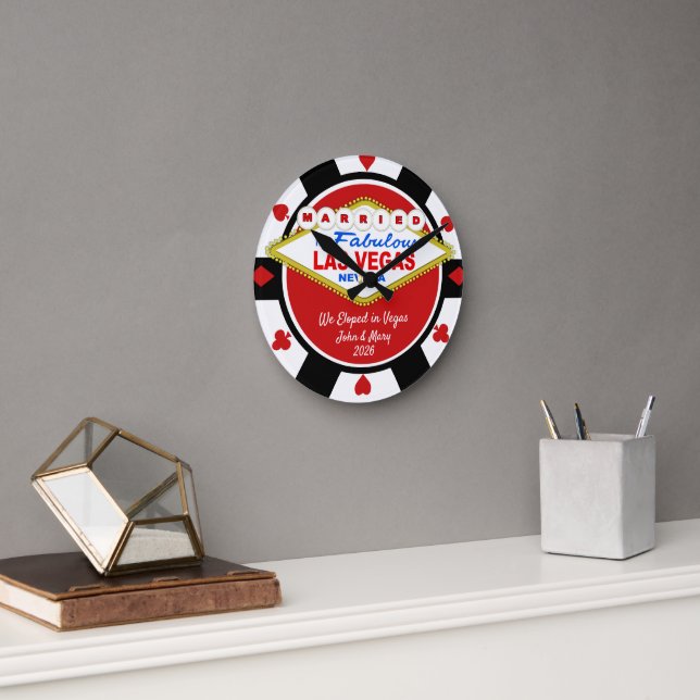 Horloge murale à l'effigie d'une jeton de poker 'M (Bureau)