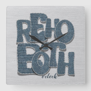 Horloge murale à lettres en denim de Rehoboth Dela