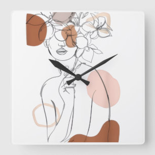 Horloge murale à ligne minimaliste – Dessin de têt