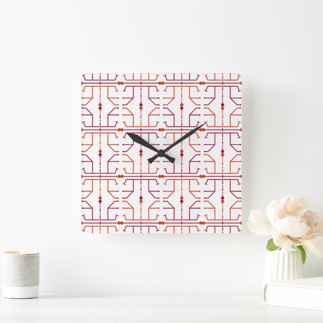 Horloge murale à motif abstrait de hiéroglyphe (Maison)