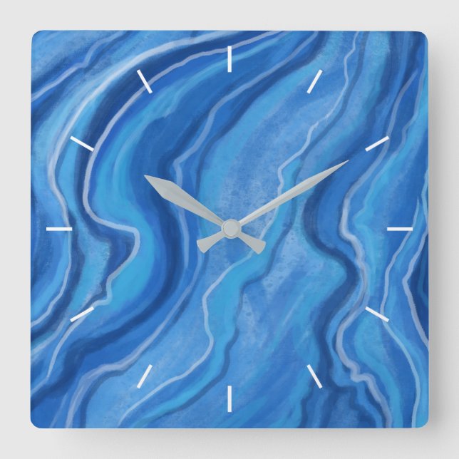 Horloge murale à motif de marbre bleu (Recto)