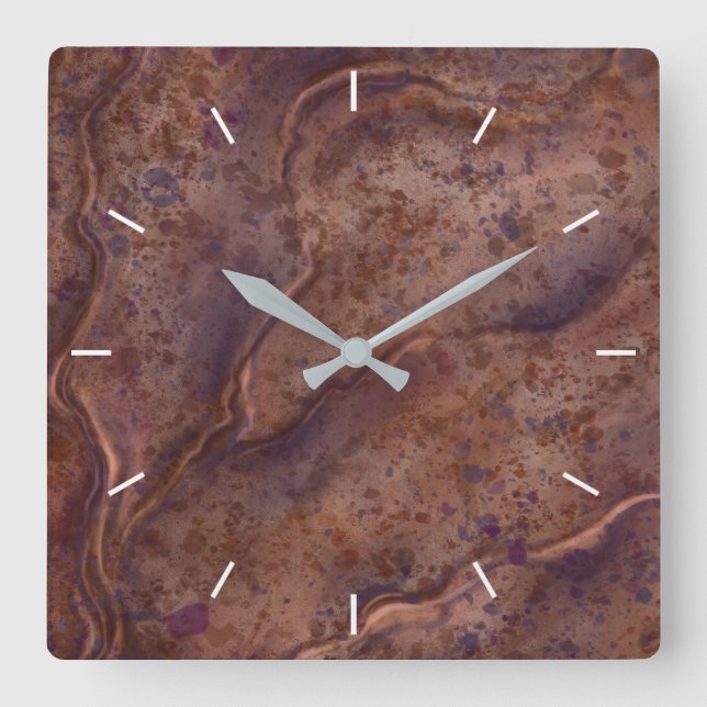 Horloge murale à motif de marbre marron (Recto)