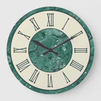 Horloge murale à motif de marbre vert vintage