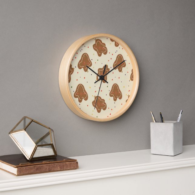 Horloge murale à motif de pâte à cookies (Bureau)
