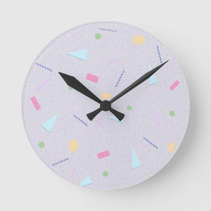 Horloge murale à motif géométrique des années 80 v