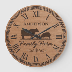 Horloge murale à nom de famille personnalisé – Déc