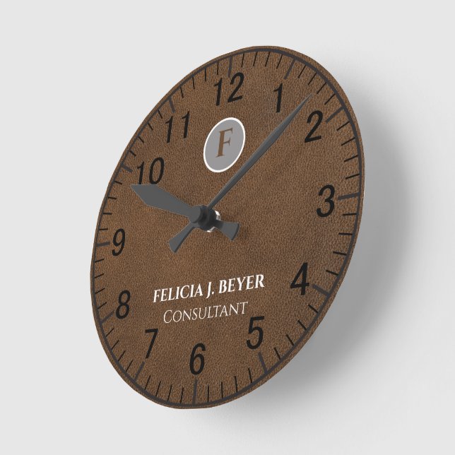 Horloge murale à nom personnalisé Décoration minim (Angle)