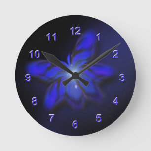 Horloge murale à papillon bleu brillant