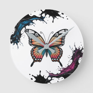 Horloge murale à papillon couleur - Nature vibrant