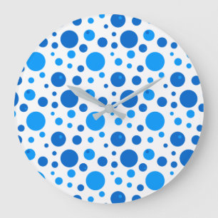 Horloge murale à pois et cercles bleus