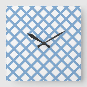 Horloge murale à rayures diamantées harlequin bleu