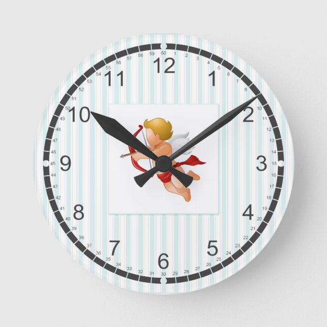 Horloge murale à rayures pastel (Recto)