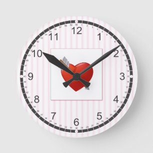 Horloge murale à rayures pastel