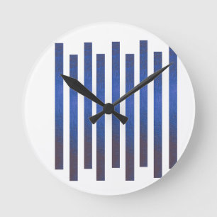 Horloge murale à rayures verticales bleues moderne