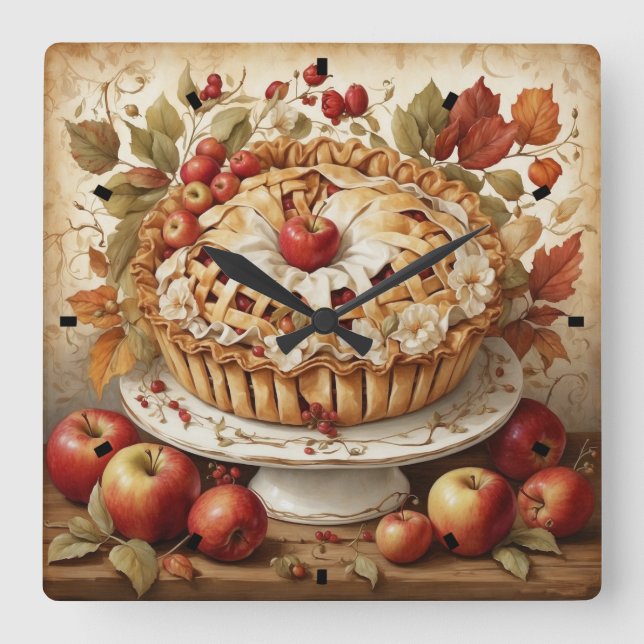 Horloge murale à tarte d'automne (Recto)