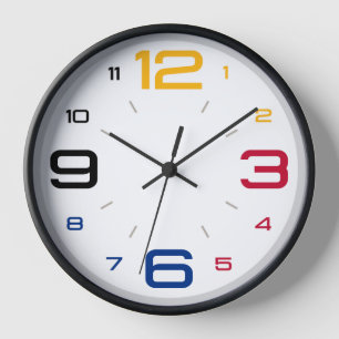 Horloge murale à thème avec couleurs d'équipe en g