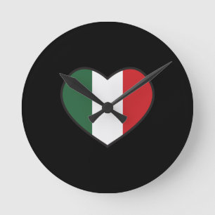 horloge murale à thème italien. Coeur des couleurs
