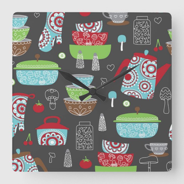 Horloge murale à thème rétro (Recto)