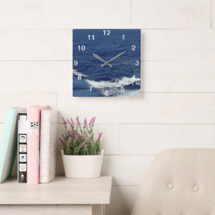 Horloge murale à vagues d'écume blanche magnifique