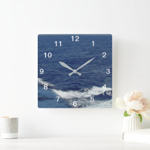 Horloge murale à vagues d'écume blanche magnifique