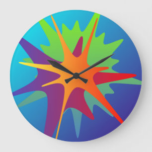 Horloge murale abstraite colorée d'éclaboussure