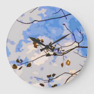 Horloge murale abstraite de branches d'automne