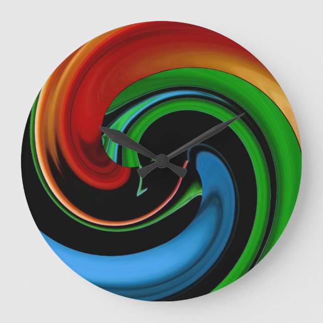 Horloge murale Abstraite du dessin arc-en-ciel (Recto)